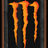 Pixelated orange and black Monster Energy logo with dripping effect on left, white pixelated text 'can you unleash the monster in me xd' on bright orange background.