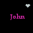 Black background with four pink 'John' texts arranged in a , two white pixelated symbols above and below the
