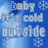 A static contact sheet of 19 animated frames showing a blue winter-themed buddy icon with repeated text and snowflakes.