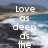 A pixelated ocean scene with white text reading "Love as deep as the" on the left and "Ocean" on the right, showing a wave crashing against rocks.