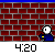 Pixel art of two cartoon figures against a red brick wall, with speech bubbles displaying text like "HEY DAWG!" and "TIME YA"