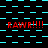 A static digital image with repeating cyan and black patterns, featuring red text "RAWR!!!" in multiple