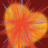 A pixelated heart-shaped explosion in orange and red hues on a dark background, with white text reading 'my heart did this when you said good-bye' arranged around it.