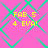 Pixelated pink background with green diamond lattice pattern and yellow text "FAB 5 4 EVA!" in four identical quadrants.