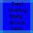 Blue background with light blue lines and black pixelated text listing names vertically