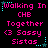 Pixelated text and star graphics on a black background with pink and cyan elements, arranged in a pattern