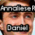 five character portraits with text labels, featuring pixelated faces and repeated 'Annaliese R' text at top