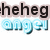 Pixelated text elements in black and cyan blue with partial transparency, arranged in a -like layout on a white background