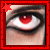 A 4x4 contact sheet of animated frames showing a close-up of red eyes with black eyeliner, some frames featuring text labels "Morbid" or "Faith" at the bottom and small red stars in the top-left corner.