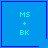 Four blue square with light blue text MS + BK, each containing a distinct small symbol in the corner