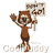 Animated contact sheet of a brown bear mascot waving and holding a sign across 12 frames arranged in a 4x3 grid, each frame showing slight variations in pose and text on the sign.