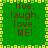 Green background with yellow and light green square border, four identical text blocks reading 'live. laugh. love. ME!' in brown pixelated font.
