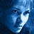 Animated contact sheet of a blue-toned 4x3 grid showing sequential frames from an AIM buddy icon featuring a woman's face and the text "Gothika" with glowing effects.