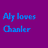 Blue pixelated text on a solid purple background, with two lines of stylized lettering.