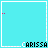 Animated sequence of small icons on cyan background with 'CARISSA' text, showing changing pink and purple pixel patterns including crosses, dots, and lines.