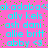 A static image with a bright pink background and scattered green dots, displaying repeated cyan text in two