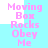 Pixelated pink text "Moving Box Rocks Obey Me" on cyan background with white horizontal band, repeated in two vertical sections.