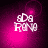 A four- of identical pixelated text 'sds Rone' on a magenta gradient background with subtle light effects