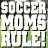 Animated soccer-themed graphic with repeated text and ball positions on a field background.