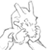 Static 50x50 pixel icon with low-resolution grayscale rendering of a stylized character or abstract shape on white background.