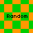Green and orange pixelated background with four instances of the word 'Random' in black text, arranged in a pattern
