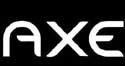 Black rectangular icon with white stylized text 'AXE' on a gray background, featuring rounded and angular letterforms in a modern sans-serif design.