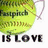 six distinct buddy icons featuring softball imagery, text phrases, and heart symbols in blue and green tones
