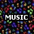A four- with text and musical symbols: top-left 'MUSIC', top-right 'IS', bottom-left 'MY LIFE', bottom-right empty