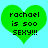 Two identical green heart-shaped icons with black text on a light blue background, each displaying 'rachael is soo SEXY!!!' in pixelated font.
