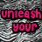 Pixelated image with pink text reading "unleash your inner nerd!" over a gray textured background, and a lower section showing a person with dark hair.