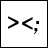A 48x48 pixel animated contact sheet showing two frames of a black-and-white smiley icon with directional arrows and punctuation on white background, alongside "AnimeIM" text on black background.