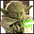 Pixelated image of a green alien character holding a glowing lightsaber on the left, with bright green text reading "Original Icons .com" on a dark green background to the right.