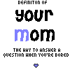 Pixelated text and heart symbols on a white background with a gray rectangle in the bottom-right corner.