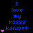 Blue text on black background reads 'I love my MISSS Kenz22!!!!!' with pink hearts, arranged in a of three and four