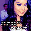 A woman with long dark hair and blue eyeshadow appears in a of six , with text overlay reading "YOU KNEW THAT DAY, MY HEART YOU'D break it" in white and black lettering