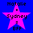 Four identical pixelated pink stars on blue background with text 'Natalie + Sydney = BFF' above and below each star.