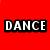 Red background with white text in black-outlined block letters arranged in two : DANCE SHUFFLE SHIMMY on top, SWING SHAKE GLAMOUR KILLS on bottom