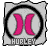 Two side-by-side static images of a circular logo with pink curved shapes and the word 'HURLEY' below, one with a black border and gray background, the other without.