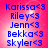 Blue text listing names on a pink gradient background with a bright light effect.