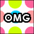 Pixelated icon with white background and repeating pink, green, and blue circles; black text reads "OMG it's BAILEY!!!" in bold block letters.