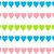 Animated sequence of heart-shaped patterns in various colors and styles, including solid hearts, outlined hearts, and pixelated textures.