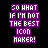 Pixelated purple text on black background reads 'SO WHAT IF I'M NOT THE BEST ICON MAKER!' with variations in punctuation and symbols