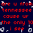 Red pixelated text on dark blue background repeats phrases with white pixel artifacts, forming a wordwall of repeated lines.