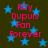 Dark green background with scattered blue stars and pink text reading 'Roy Dupuis Fan Forever' in two vertical