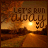 identical autumn-themed images showing a lit streetlamp on a path with falling leaves, each containing text 'LET'S RUN LULLY' and a heart symbol