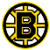 A split-frame contact sheet showing two static images: a Boston Bruins hockey logo on the left and green text reading "Original Icons .com" on a dark green background on the right.