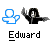 Animated contact sheet of a 4x3 grid showing sequential frames from an AIM buddy icon featuring two stick figures interacting against a gray background with white speckles.