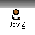 Pixelated cartoon figure with brown head and white shirt, labeled 'Jay-Z' under each instance, showing text bubble variations and animation effects.