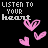 Animated contact sheet of a 5x5 grid showing sequential frames from an AIM buddy icon with pink hearts and changing text on black background.