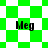 Green and white checkered background with four instances of the text 'Meg' in black pixelated font.